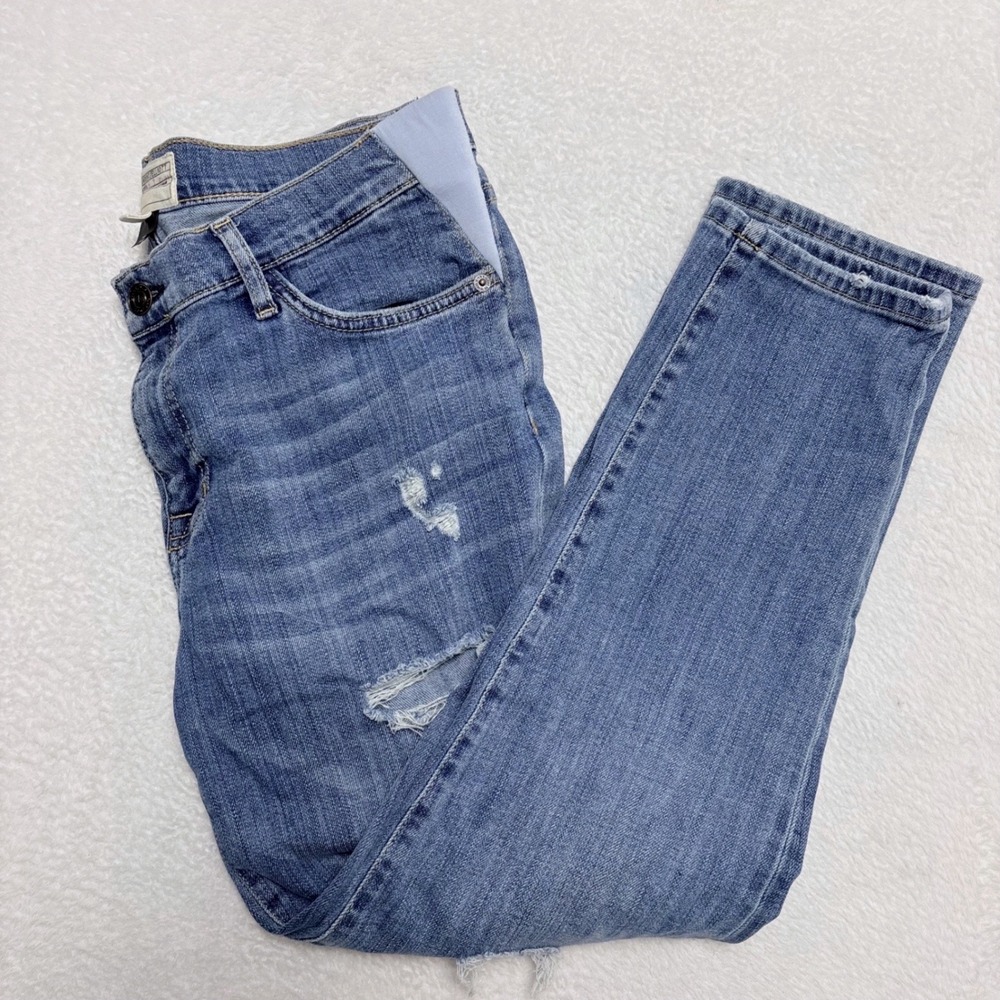 Current/Elliott‎ The Hatch Maternity The Boyfriend Distressed Jeans Blue Size 28